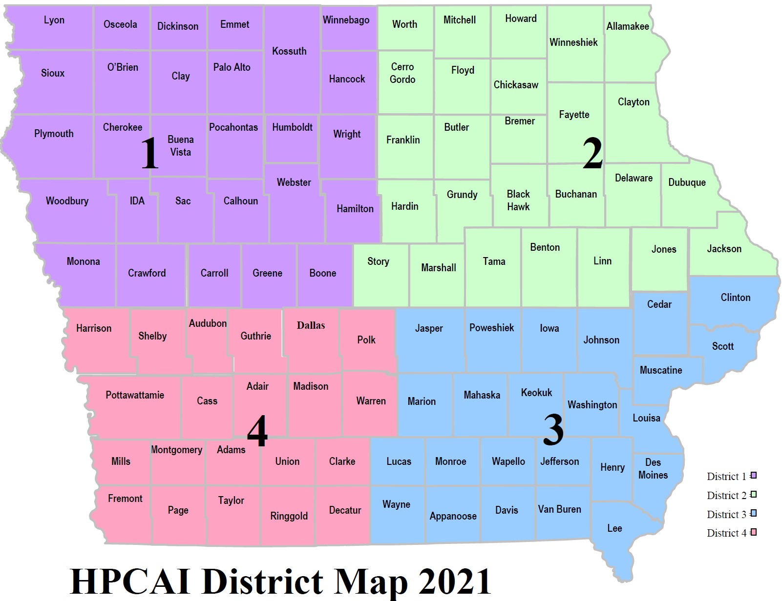 Districts – Hospice & Palliative Care Association of Iowa